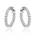 1.70 Ct. TW Round Diamond Inside-Outside Hoop Earrings
