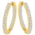 4.20 Ct. TW Round Diamond Inside-Outside Hoop Earrings in Yellow Gold