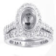 ROUND DIAMOND HALO SEMI MOUNT WEDDING SET