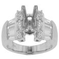 1.00 Ct. TW Round and Baguette Diamond Semi Mount