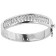 3.00 Ct. TW Channel Set Round Diamond Bangle Bracelet in 14 kt. White Gold