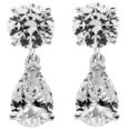 4.00 Ct. TW Round & Pear Shape Diamond Drop Earrings in 14 kt. Post Back Mounts