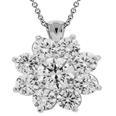 1.50 Ct. TW Round Diamond Flower Cluster Pendant with 16