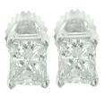 2.02 Ct. TW Princess Cut Diamond Stud Earrings in Screw Back Mounts