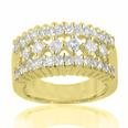 2.20 Ct. TW Round and Princess Cut Diamond Anniversary Band Yellow Gold