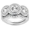 2.00 ct. TW Round Cut Three Stone Diamond Engagement Set