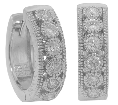 0.55 Ct. TW Round Diamond Huggy Earrings