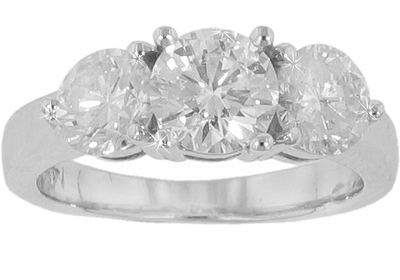 2.70 ct. TW Round Three Stone Diamond Engagement Ring