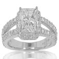 2.01 CT Princess Cut Diamond Engagement Split Shank Ring