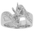 0.50 ct. TW Round Diamond Accented Engagement Semi Mount