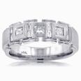 1.75 Ct. TW Men's Princess and Baguette Diamond Wedding Band