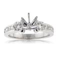 1.00 ct TW Ladies Round and Princess Cut Diamond Semi Mount