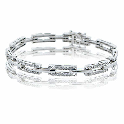 3.50 ct TTW Women's Round Cut Diamond Tennis Bracelet