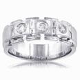 1.75 Ct. TW Men's Round and Baguette Diamond Wedding Band