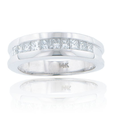 1.00 ct tw men's round cut diamond wedding band