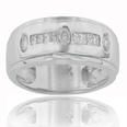 0.65 Ct. TW Men's Round and Princess Cut Diamond Wedding Band