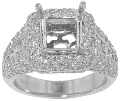 3.00 ct TW Ladies Round Cut Diamond Semi Mount