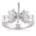 1.50 ct tw Round and Baguette Diamond Semi Mount
