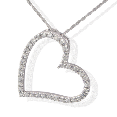 1.00CT JOURNEYS HEART LOVE SHAPE DIAMONDS PENDANT WITH 16
