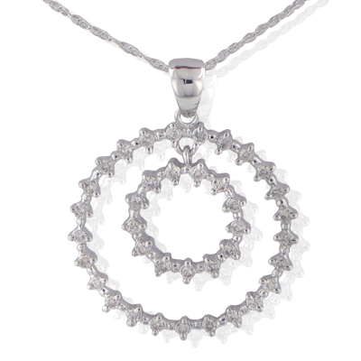 1.00CT ROUND CUT DIAMONDS JOURNEYS PENDANTS NECKLACE WITH 16