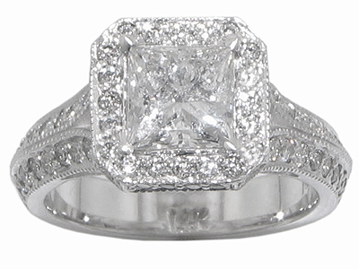 2.40 CT TTW WOMEN'S PRINCESS CUT DIAMOND ENGAGEMENT RING