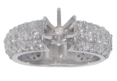 2.55 ct TW Round Cut Diamond Semi Mount