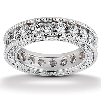 1.25 ct. TW Round Diamond Antique Style Eternity Wedding Band