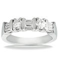 1.50 ct. TW Round and Baguette Diamond Wedding Band