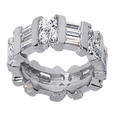 3.00 CT TW  LADIES ROUND AND BAGUETTE DIAMOND ETERNITY WEDDING BAND