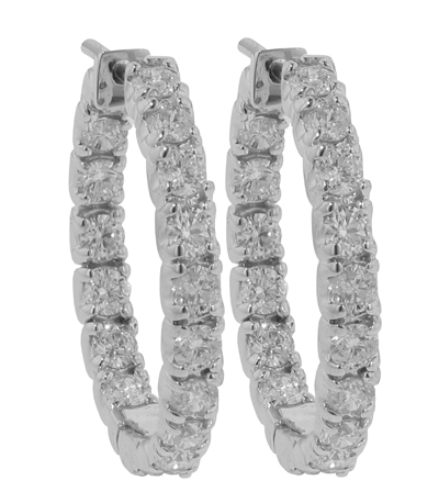 3.50 ct. TW Round Diamond Inside-Outside Hoop Earrings