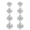 1.50 Ct. TW Lady's Round Cut Shape Diamond Drop Earrings in 14 kt