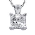 0.56 Ct. Tw Princess Cut Diamond Solitaire Pendant in 14 Kt. With 18