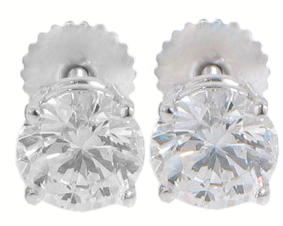 0.50 Ct. TW Round Diamond Stud Earrings in Screw Back Mounts