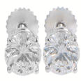 0.30 Ct. TW Round Diamond Stud Earrings in Screw Back Mounts