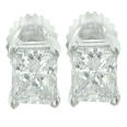 0.80 Ct. TW Princess Diamond Stud Earrings in Screw back Mountings