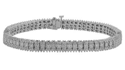10.00 Ct. TW Round Diamond Tennis Bracelet in Triple Row 14 kt