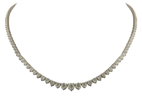 12.00 Ct. TW Graduated Round Cut Diamond Tennis Necklace