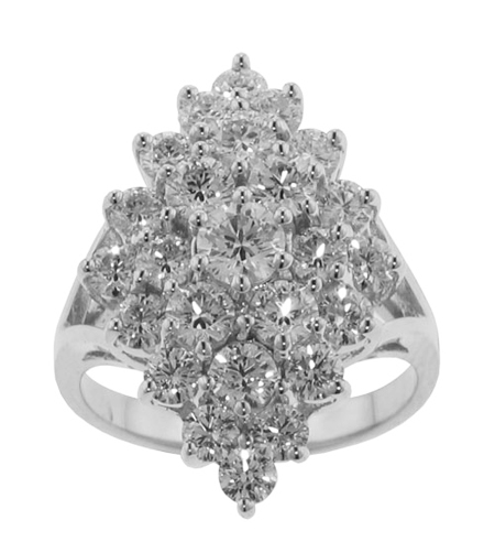 3.00 ct. TW Round Cut Diamond Anniversary Cluster Ring