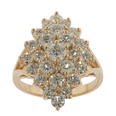 3.00 ct. TW Round Cut Diamond Anniversary Cluster Yellow Gold Ring