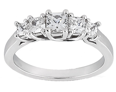 1.00 ct. TW Five Stone Princess Diamond Wedding Band