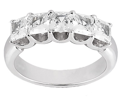 1.00 ct. TW Princess Cut Diamond Five Stone Wedding Band