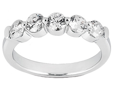 0.75 ct. TW Five Stone Round Diamond Wedding Band