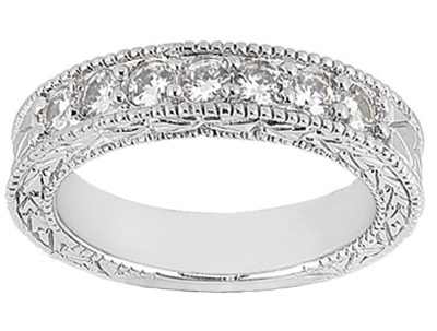 0.50 ct. TW Round Diamond Antique Style Wedding Band