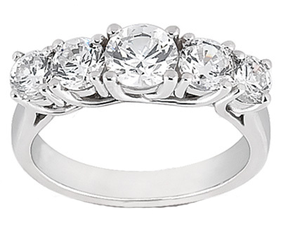 1.60 ct. TW Round Diamond Five Stone Wedding Band