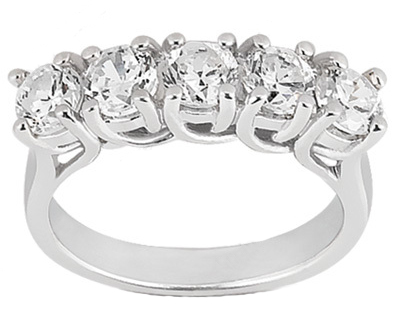 1.25 ct. TW Round Diamond Five Stone Wedding Band