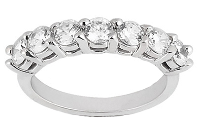 0.90 ct. TW Round Diamond Seven Stone Wedding Band