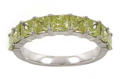 2.50 Ct. TW Fancy Yellow Princess Diamond Wedding Band