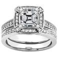 1.70 ct. TW Asscher Cut Diamond Engagement Ring Set