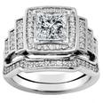 2.45 ct. TW Princess Diamond Engagement Ring Set with Form Fit Band