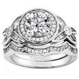 2.99 ct. TW Round Diamond Engagement Ring with Form Fit Matching Band